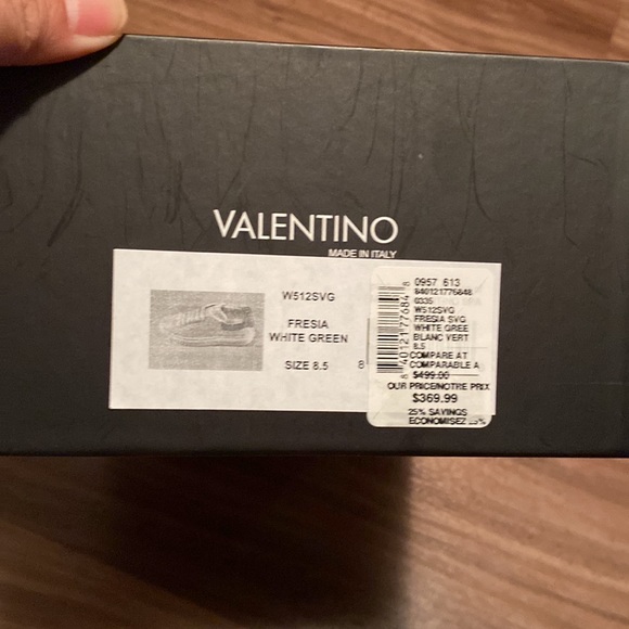 Pre-❤️ Velentino Fresia White Green Leather Shoes - Picture 8 of 14